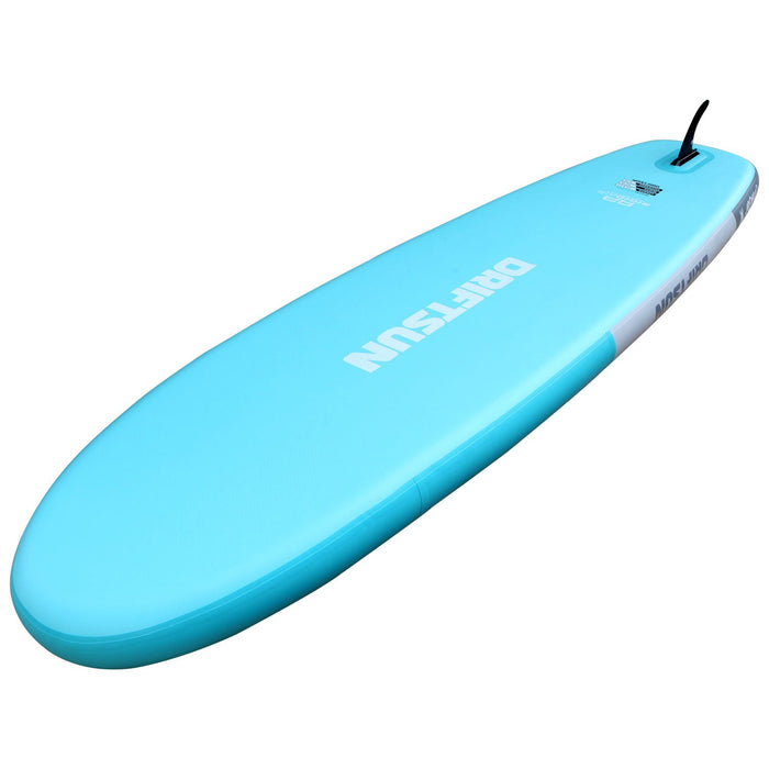 Angled back view Driftsun 10’ 6" Cruiser Inflatable Paddleboard showing fin
