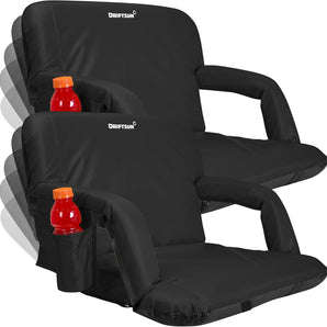 2 Pack - Driftsun Folding Stadium Seat, Reclining Bleacher Chair