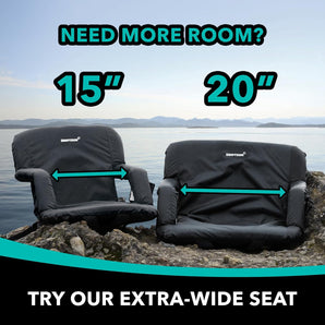 2 Pack - Driftsun Folding Stadium Seat, Reclining Bleacher Chair