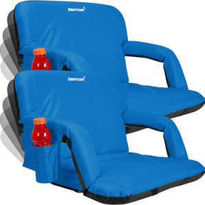 2 Pack - Driftsun Folding Stadium Seat, Reclining Bleacher Chair