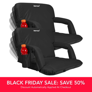 2 Pack - Driftsun Folding Stadium Seat, Reclining Bleacher Chair