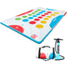 angled view of Floating Game Mat Inflatable Platform Play Pad with pump