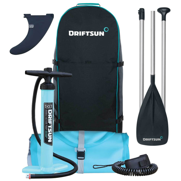 Driftsun Inflatable Paddleboard Entry Level Cruiser Package with Travel Backpack, Adjustable Paddle, Coil Leash
