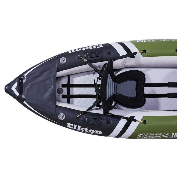  Elkton Outdoors Cormorant 2 Person Tandem Inflatable Fishing  Kayak, 10-Foot with EVA Padded Seats, Includes 2 Active Fishing Rod Holder  Mounts, 2 Aluminum Paddles, Double Action Pump and More : Sports & Outdoors