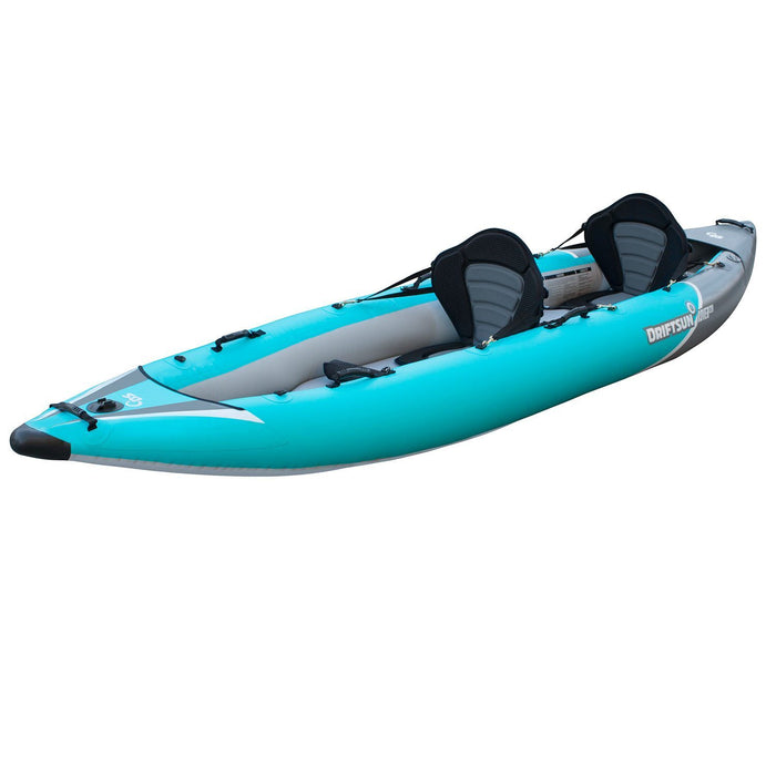 Rover 120 220 Inflatable Tandem White-Water Kayak with High Pressure Floor and EVA Padded Seats with High Back Support, Includes Action Cam Mount, - 2